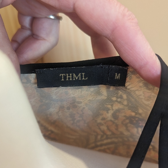 THML size M, silky, multicolor maxi dress - Picture 4 of 4